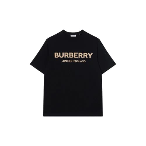Burberry Logo Print Cotton T-shirt Black/Gold