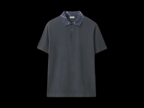 Burberry Check Collar Polo Shirt Classic Camel Heather