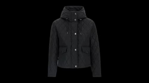 Burberry Pembroke Cropped Hood Quilted Jacket Black
