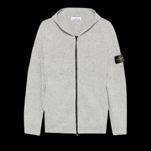 Stone Island Zip-Up Knitted Hoodie 'Grey'