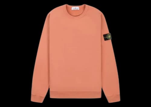 Stone Island Fleece Garment Dyed Crewneck Orange
