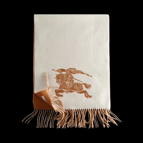 Burberry Mu Knight Jacquard-Woven Cse Scarf Pebble White