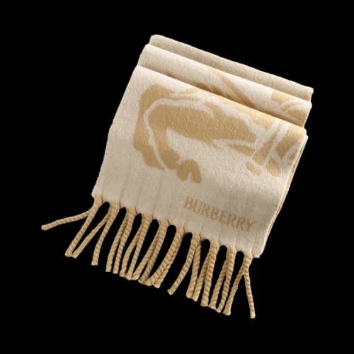 Burberry Mu 168X28 Cm Ekd Wool Scarf Sand