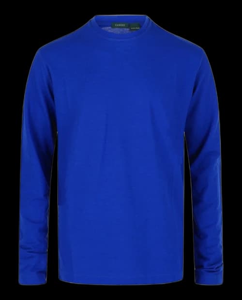 Slowear Zanone Long Sleeve Crew Neck T shirt Royal Blue
