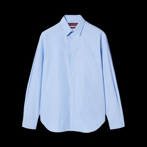 Gucci Stripe Popeline Shirt 'Petroleum Blue'