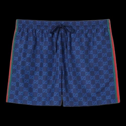 Gucci Printed Poplin Tech Swim Shorts 'Blue'