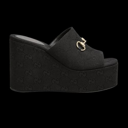 Gucci Wedge Horsebit Sandal 'Black' (Women's)