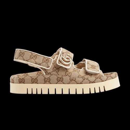 Gucci Sandal 'GG Canvas - Beige Dark Brown' (Women's)