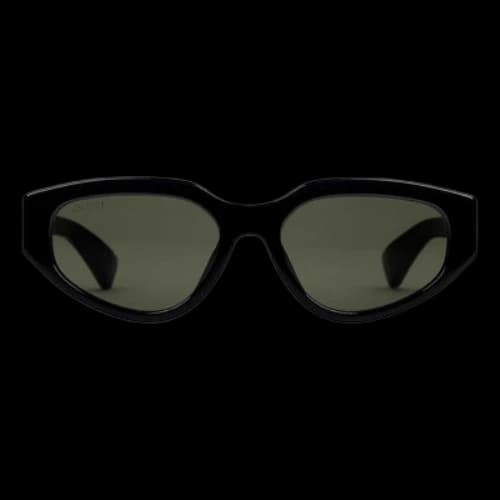 Gucci Rectangular Frame Sunglasses 'Black Gold-Tone'