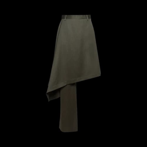 Bottega Veneta Subtle Wool Chevron Skirt 'Forest/Caper'