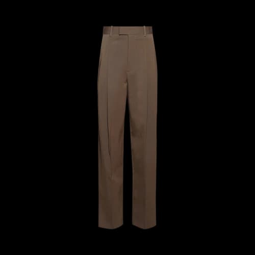 Bottega Veneta Wool Stretch Tricotine Melange Trousers 'Ebony/Light Jute'