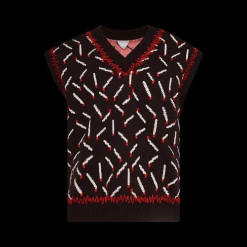 Bottega Veneta Gilet 'Ebony/Chalk/Tomato'