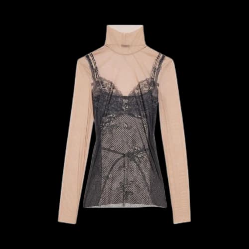 Balenciaga Trompe L'Oeil Lingerie Top 'Black/Light Beige'