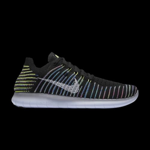 Nike Free RN Flyknit Black/White-Volt-Blue Lagoon