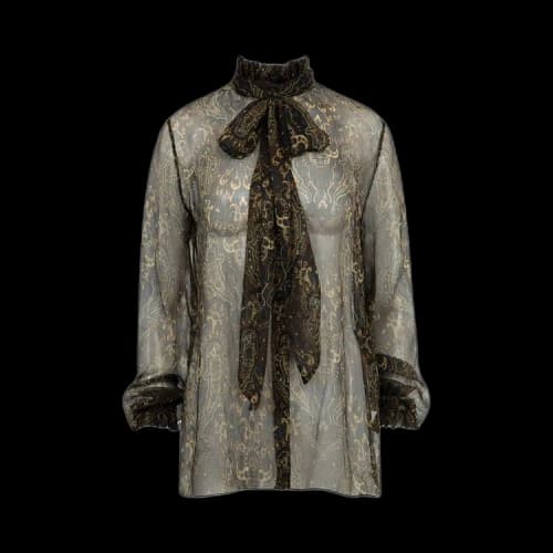 Saint Laurent Printed Blouse 'Marine/Multicolor'