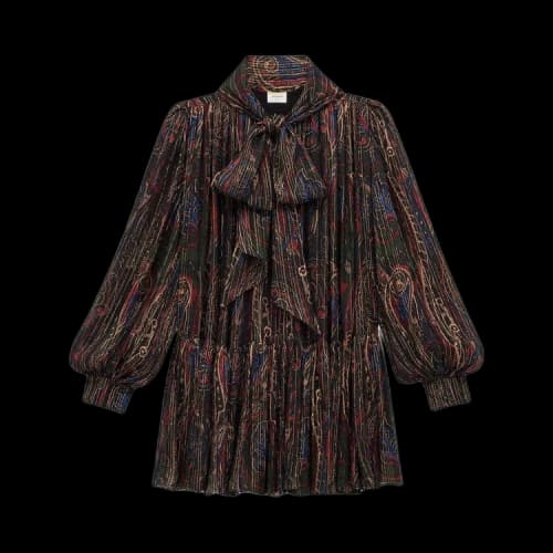 Saint Laurent Lavallière Dress 'Black/Multicolor'