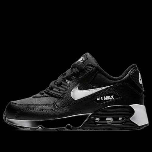 (PS) Nike Air Max 90 LTR Leather Low-Top Black/White