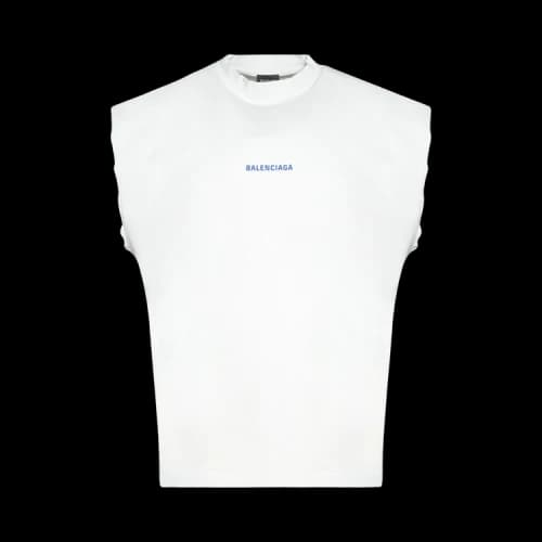 Balenciaga Sleeveless T-Shirt 'Dirty White/Sport Blue'
