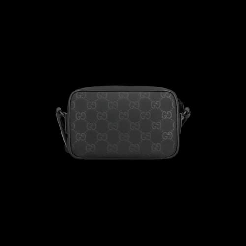 Gucci Monogram Embossed Messenger Bag 'Black'