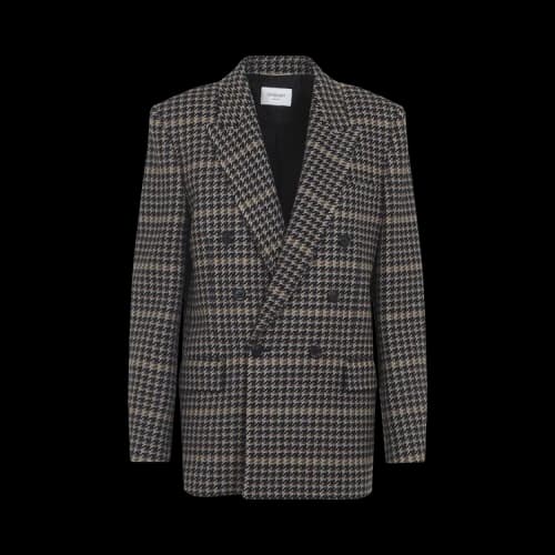 Saint Laurent Veste Lainage Carreaux 'Multicolor'
