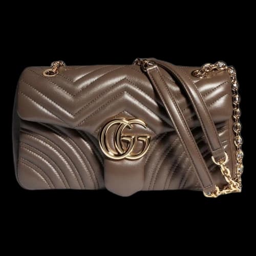 Gucci GG Marmont Medium Shoulder Bag 'Dark Taupe' (Women's)
