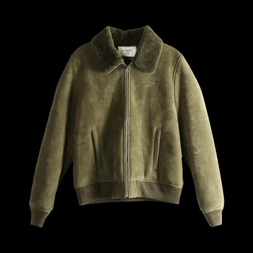 Saint Laurent Cut Out Cropped Bomber Jacket 'Kaki Fonce'