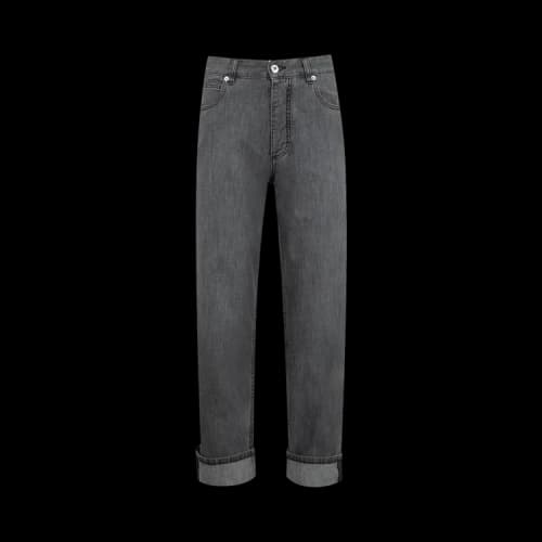 Bottega Veneta Washed Turned Up Denim Pants 'Washed Black'