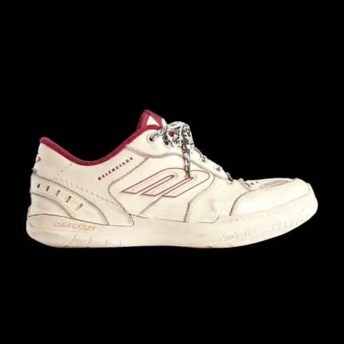 Balenciaga Hamptons Medium Worn Out Sneaker 'Off White Red' (Women's)