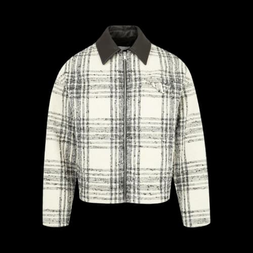 Bottega Veneta Plaid Blouson 'Cream/Charcoal'