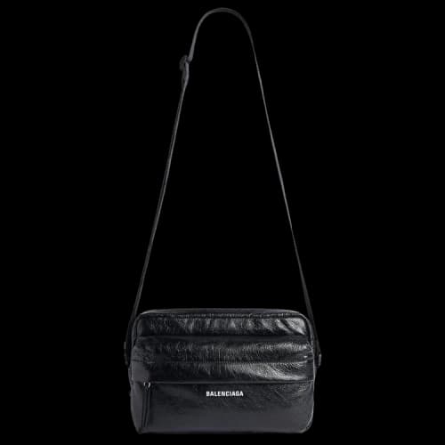 Balenciaga Logo Print Shoulder Bag 'Black'