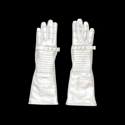 Calvin Klein 205W39NYC Long Space Gloves In Silver