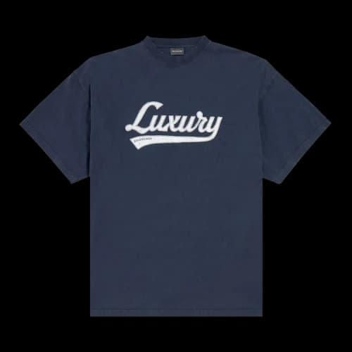 Balenciaga Oversized T-Shirt 'Washed Navy/White'