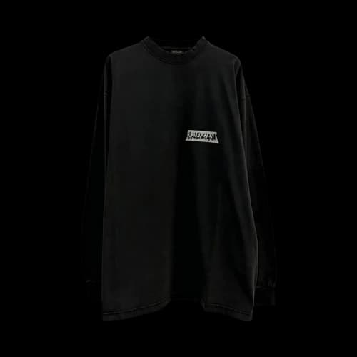 Balenciaga L/S Crewneck L/S Oversized T-shirt Faded Washed Black