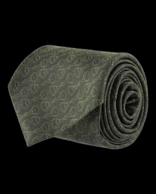 Gucci Silk Jacquard Tie Green