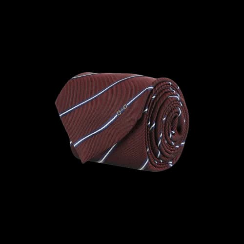Gucci Striped Horsebit Silk Jacquard Tie Red Blue