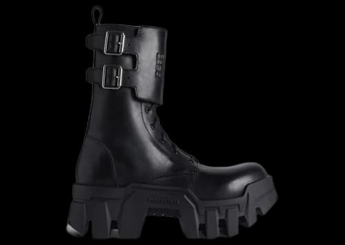 Balenciaga Bulldozer Combat Lace-Up Boot Black