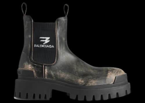 Balenciaga Strike Chelsea Boot Worn-Out Black Beige