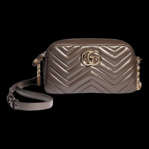 Gucci GG Marmont Small Camera Bag 'Dark Taupe' (Women's)