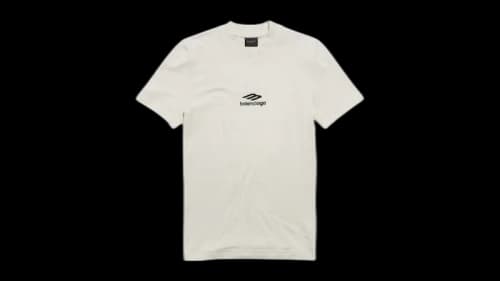 Balenciaga Women's 3B Sports Icon Fitted Crewneck T-Shirt Chalky White