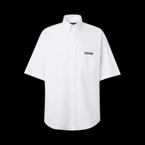 Balenciaga Short-Sleeve Large Fit Shirt 'White'