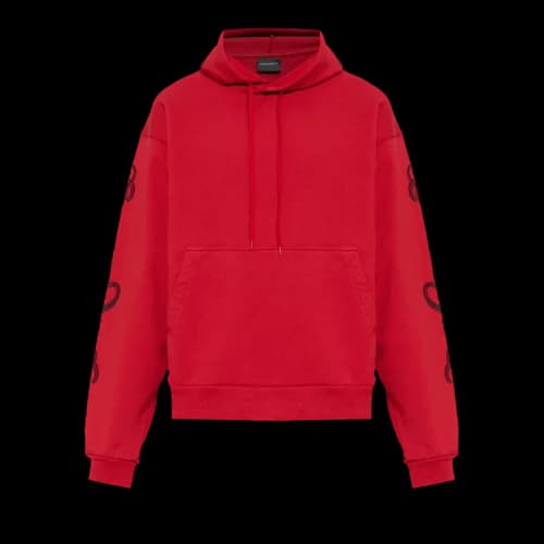 Balenciaga Oversized Hoodie 'Red/Black'