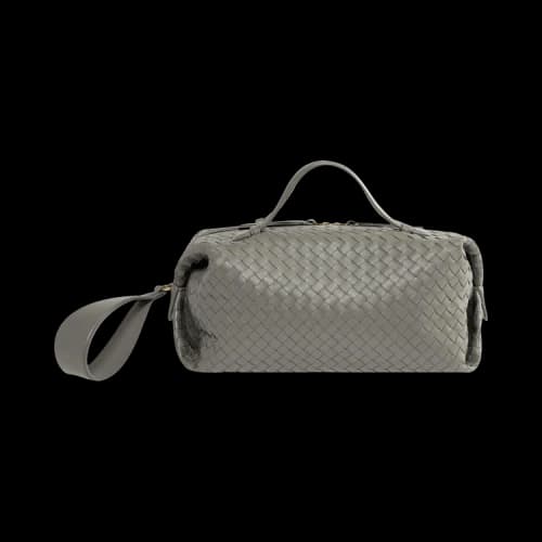 Bottega Veneta Intrecciato Feather Calf Handbag 'Basalt/Brass'