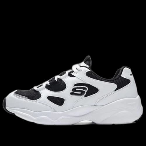 Skechers D'Lites Airy Low-Top Daddy Shoes White/Black (Women's)