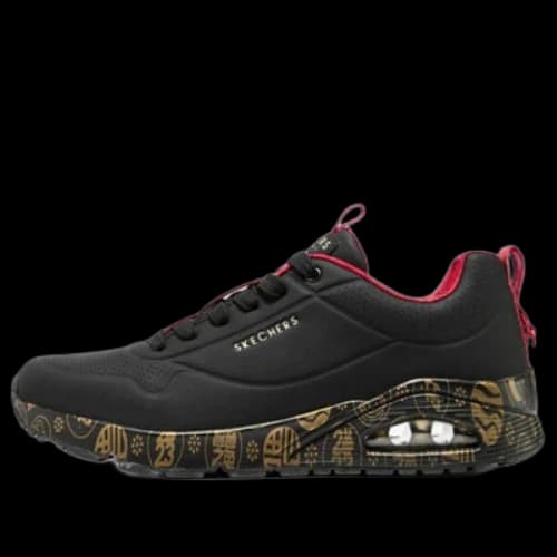 Skechers Year of the Rabbit Uno Celebrat-Airy Athletic Sneakers 'Black Red'