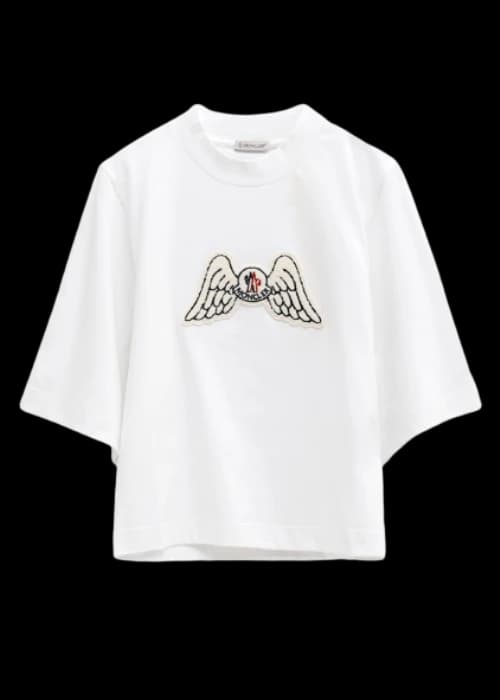 Moncler x Palm Angels Mock Neck Wings T-Shirt White