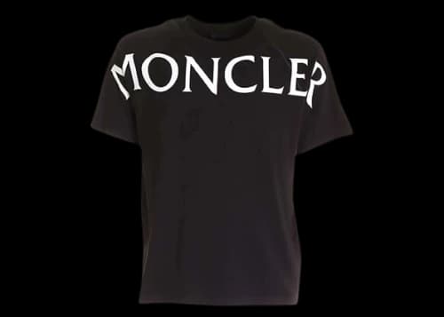 Moncler Front Logo Mens T-Shirt Black