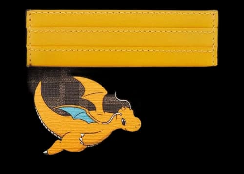 Fendi x FRGMT x Pokemon FF Fabric Card Holder Card Case Brown/Yellow