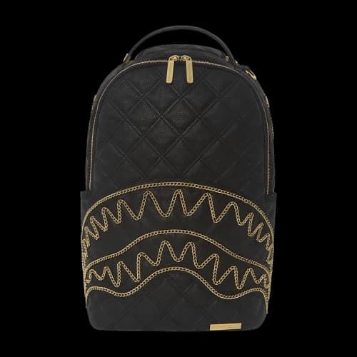 Sprayground Noir Quilt Gold Chain Shark DlXV Backpack 'Multicolor'