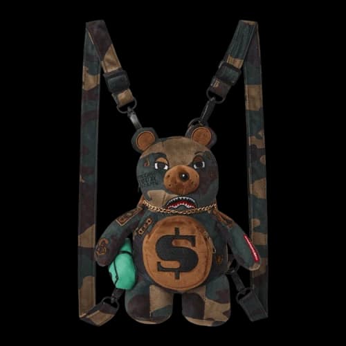Sprayground Bear Cub Camocheck Moneybear Backpack 'Multicolor'