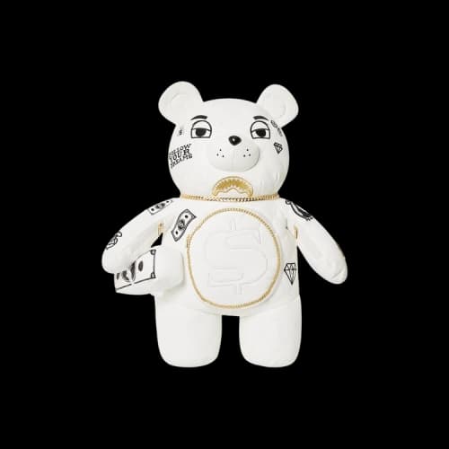Sprayground Riviera Le Blanc Gold Chain Moneybear Teddybear Backpack 'Multicolor'